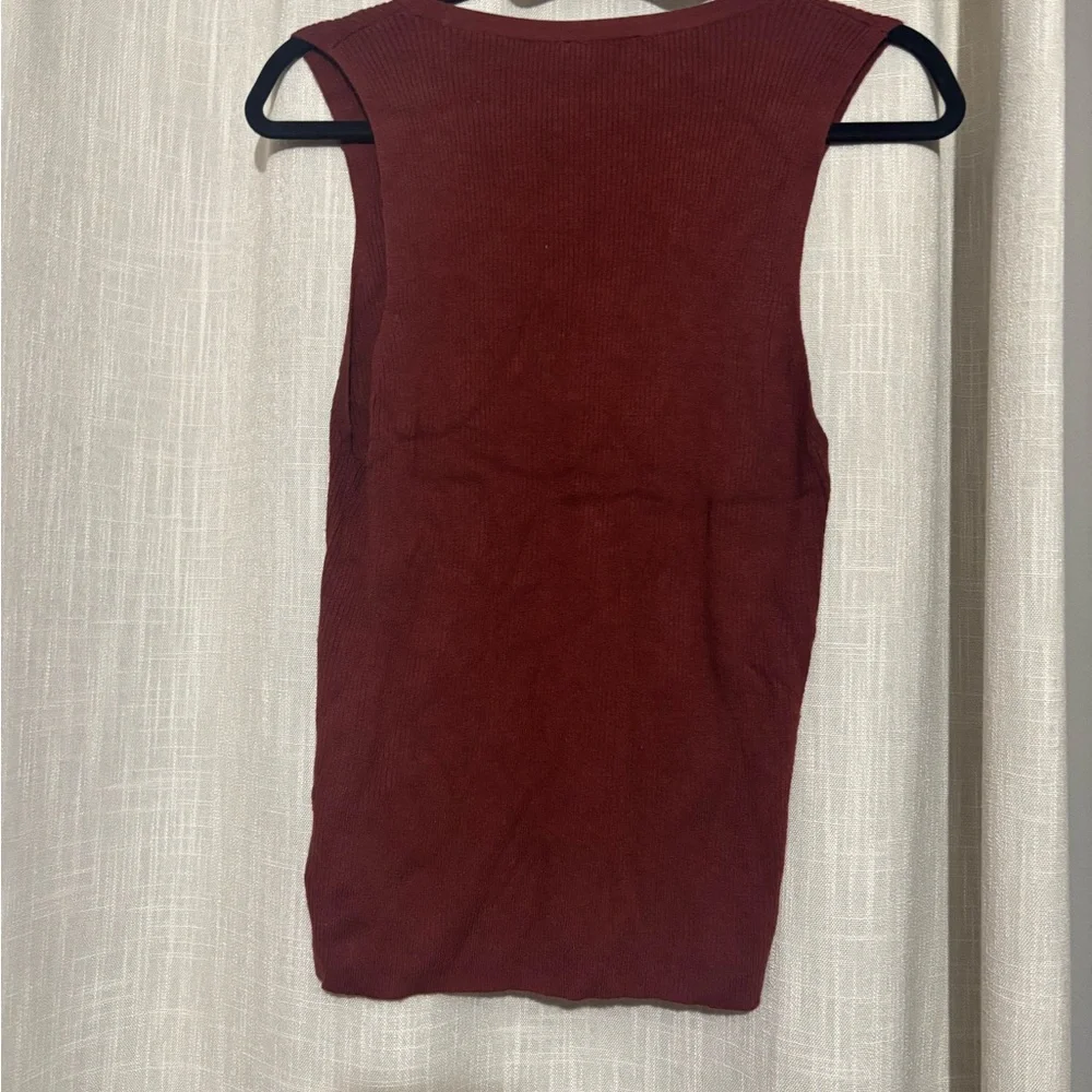 Express Ribbed Tank Top - Deep Red - Picture 3 of 3
